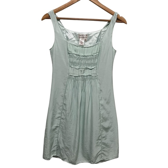 VINTAGE M.S.S.P Silk Blend Mint Green Mini Dress Size XS - Picture 2 of 7